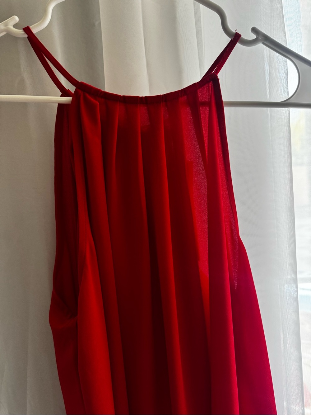 NWT Lush Pleated Chiffon Red Sleeveless Top